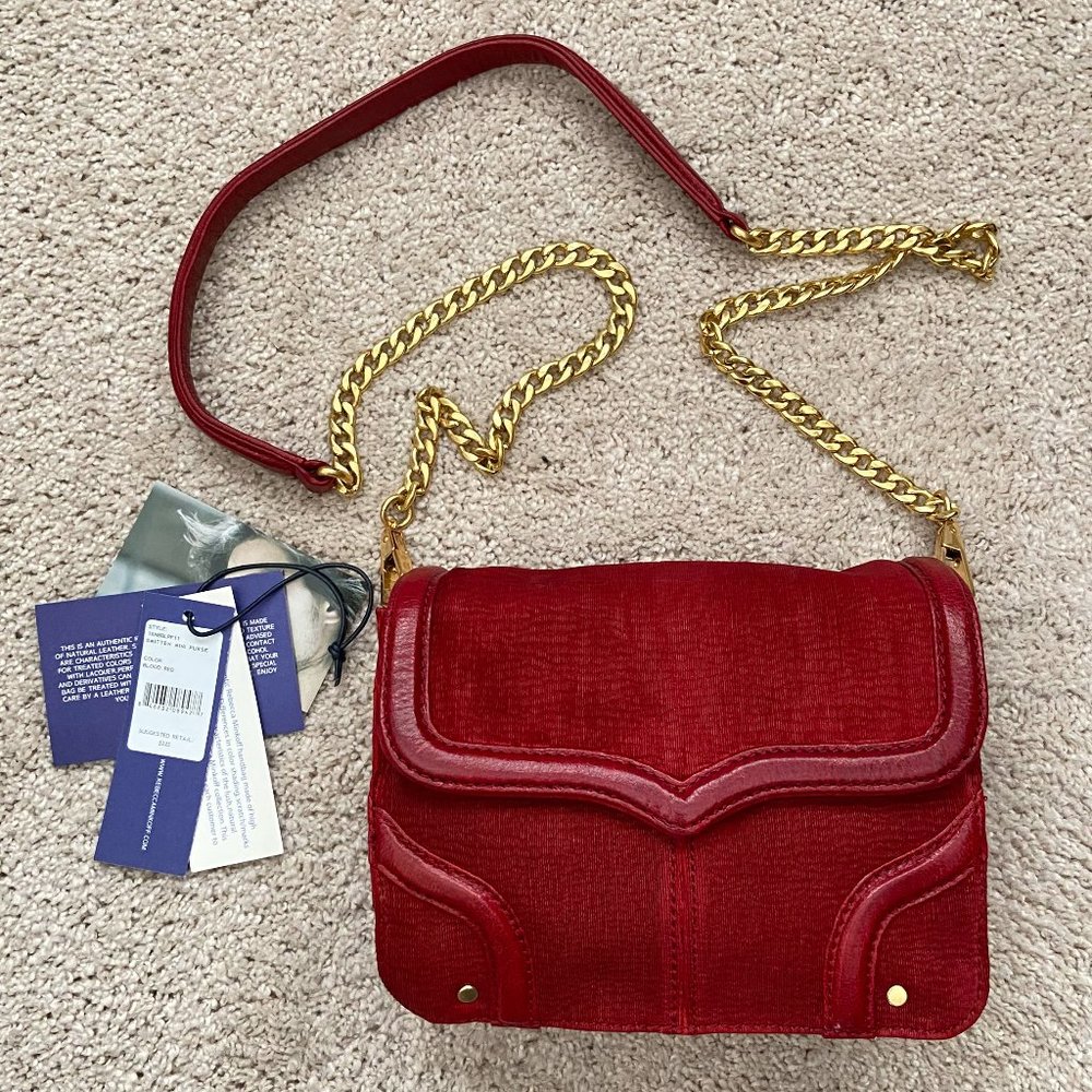 Rebecca Minkoff Red Crossbody Bag with Gold Chain
